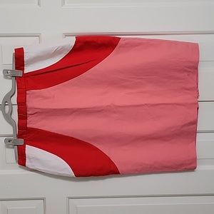 Boden women's red and white midi pencil skirt sz 12